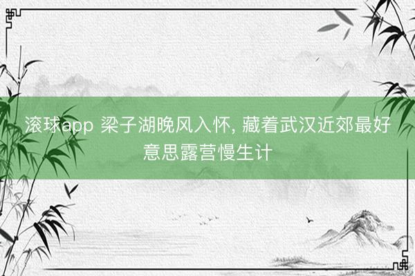 滚球app 梁子湖晚风入怀， 藏着武汉近郊最好意思露营慢生计