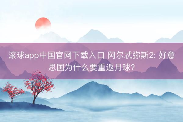 滚球app中国官网下载入口 阿尔忒弥斯2: 好意思国为什么要重返月球?