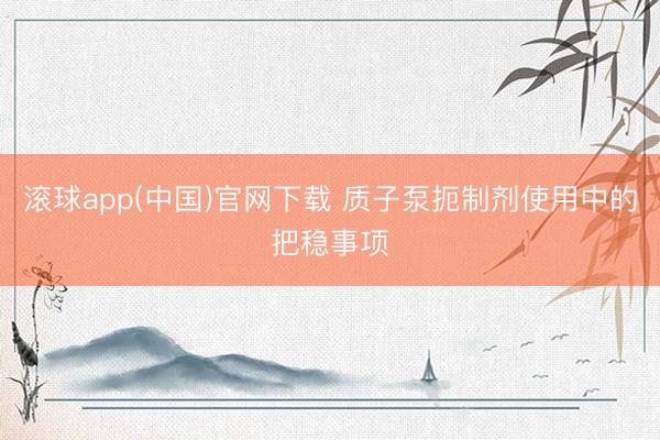 滚球app(中国)官网下载 质子泵扼制剂使用中的把稳事项