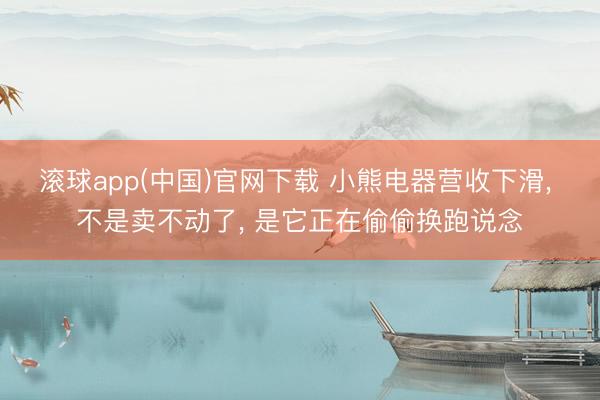 滚球app(中国)官网下载 小熊电器营收下滑， 不是卖不动了， 是它正在偷偷换跑说念