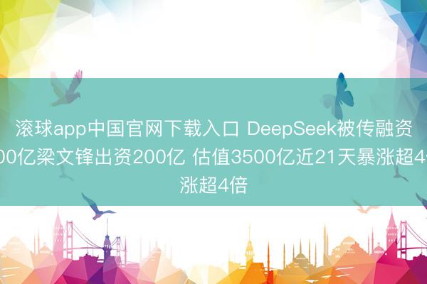 滚球app中国官网下载入口 DeepSeek被传融资500亿梁文锋出资200亿 估值3500亿近21天暴涨超4倍