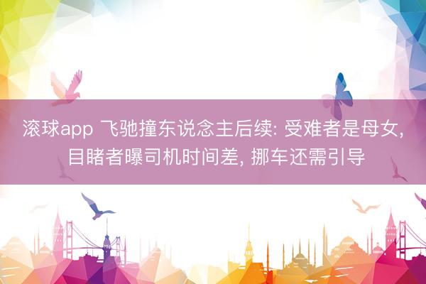 滚球app 飞驰撞东说念主后续: 受难者是母女， 目睹者曝司机时间差， 挪车还需引导
