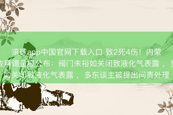滚球app中国官网下载入口 致2死4伤！内蒙古赤峰一米线店闪爆事故拜谒呈报公布：阀门未裕如关闭致液化气表露 ，多东谈主被提出问责处理