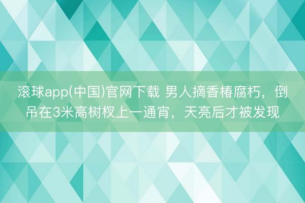滚球app(中国)官网下载 男人摘香椿腐朽，倒吊在3米高树杈上一通宵，天亮后才被发现