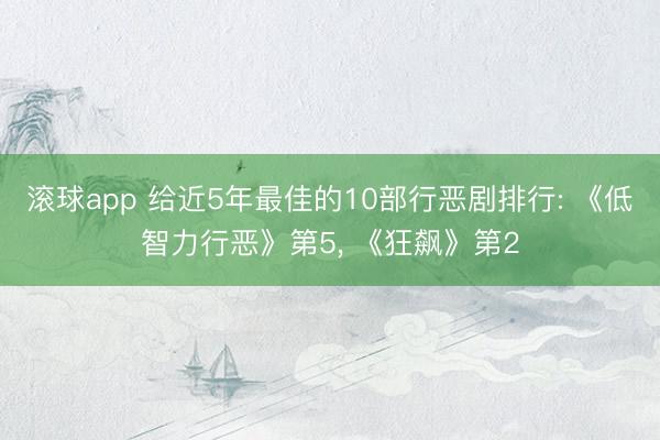 滚球app 给近5年最佳的10部行恶剧排行: 《低智力行恶》第5， 《狂飙》第2