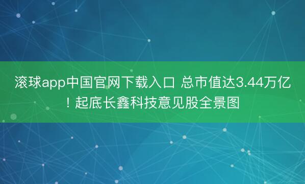 滚球app中国官网下载入口 总市值达3.44万亿! 起底长鑫科技意见股全景图
