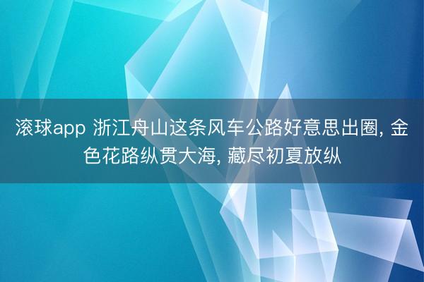 滚球app 浙江舟山这条风车公路好意思出圈， 金色花路纵贯大海， 藏尽初夏放纵