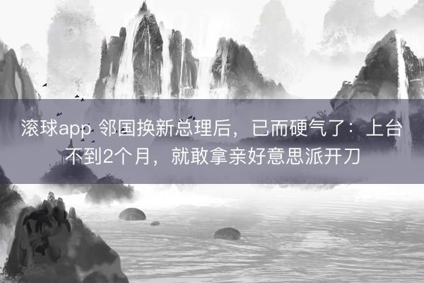 滚球app 邻国换新总理后，已而硬气了：上台不到2个月，就敢拿亲好意思派开刀