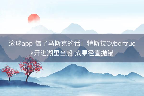 滚球app 信了马斯克的话！特斯拉Cybertruck开进湖里当船 成果径直抛锚