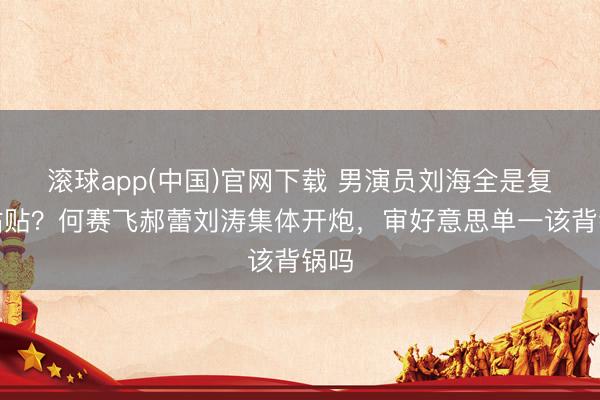 滚球app(中国)官网下载 男演员刘海全是复制粘贴？何赛飞郝蕾刘涛集体开炮，审好意思单一该背锅吗