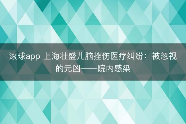 滚球app 上海壮盛儿脑挫伤医疗纠纷：被忽视的元凶——院内感染