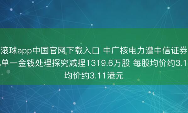 滚球app中国官网下载入口 中广核电力遭中信证券-云帆单一金钱处理探究减捏1319.6万股 每股均价约3.11港元
