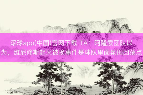 滚球app(中国)官网下载 TA：阿隆索团队以为，维尼修斯起火被换事件是球队里面氛围回荡点