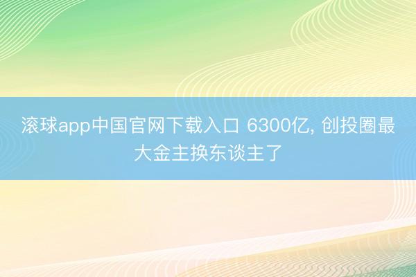 滚球app中国官网下载入口 6300亿， 创投圈最大金主换东谈主了