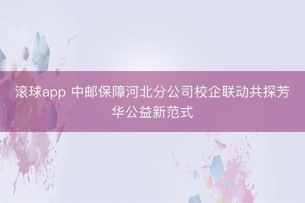 滚球app 中邮保障河北分公司校企联动共探芳华公益新范式