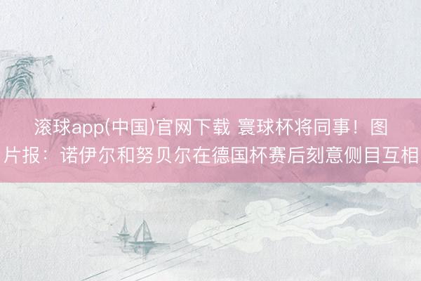 滚球app(中国)官网下载 寰球杯将同事！图片报：诺伊尔和努贝尔在德国杯赛后刻意侧目互相