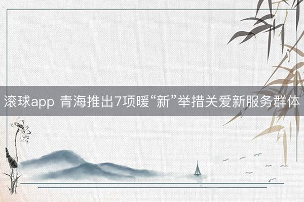滚球app 青海推出7项暖“新”举措关爱新服务群体