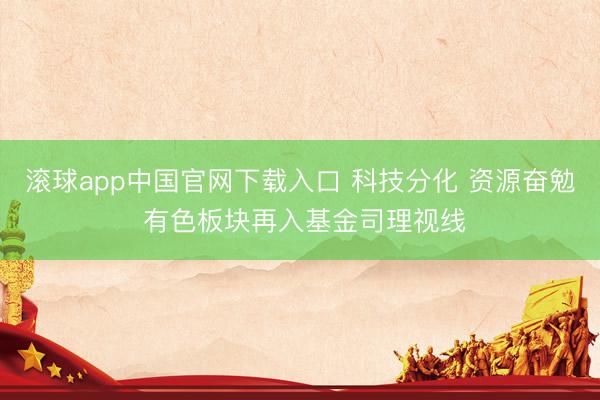 滚球app中国官网下载入口 科技分化 资源奋勉 有色板块再入基金司理视线