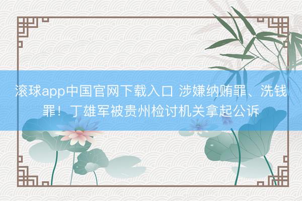 滚球app中国官网下载入口 涉嫌纳贿罪、洗钱罪！丁雄军被贵州检讨机关拿起公诉