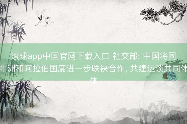 滚球app中国官网下载入口 社交部: 中国将同非洲和阿拉伯国度进一步联袂合作, 共建运谈共同体