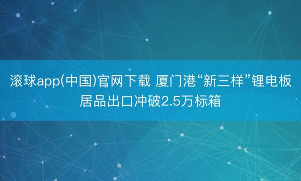 滚球app(中国)官网下载 厦门港“新三样”锂电板居品出口冲破2.5万标箱