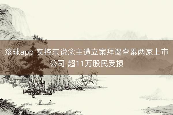 滚球app 实控东说念主遭立案拜谒牵累两家上市公司 超11万股民受损